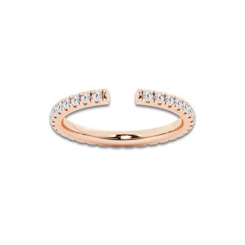 Chelsea 5/8 ctw Round Lab Grown Diamond French Pave Nesting Wedding Band 14K Rose Gold, DE, VS1