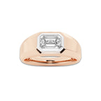 1 1/2 ctw Emerald Lab Grown Diamond Polished Solitaire Ring 14K Rose Gold, E, VS1 | IGI Certified, 1 1/2 ct Center