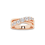 Solace 1 ctw Round Lab Grown Diamond Seven-Stone Crossover Band 14K Rose Gold, DE, VS1