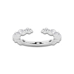 3/4 ctw Marquise and Round Lab Grown Diamond Nesting Wedding Band 14K White Gold, DE, VS1
