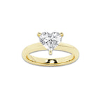 1.50 ctw Heart Lab-Grown Diamond Minimalist Engagement Ring in 14K Yellow Gold for Women | D Color, VVS1 Clarity, IGI Certified