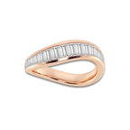 Stanza 1 1/4 ctw Baguette Lab Grown Diamond Curved Stackable Rings 14K Rose Gold, DE, VS1