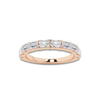 Marina 1 1/2 ctw Emerald Lab Grown Diamond East-West Wedding Band 14K Rose Gold, DE, VS1