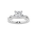 1.25 ctw Princess Lab-Grown Diamond Twisted Shank Engagement Ring in Platinum for Women | D Color, VVS1 Clarity, IGI Certified 1.00 ct Center Diamond