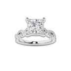 2.25 ctw Princess Lab-Grown Diamond Twisted Shank Engagement Ring in Platinum for Women | D Color, VVS1 Clarity, IGI Certified 2.00 ct Center Diamond