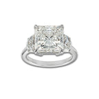 Lisbon Ring 18K White Gold, E, VS1 | IGI Certified, 6 1/2 ct Center
