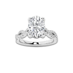 2.25 ctw Oval Lab-Grown Diamond Twisted Shank Engagement Ring in Platinum for Women | D Color, VVS1 Clarity, IGI Certified 2.00 ct Center Diamond