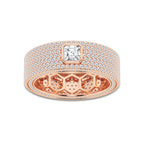3 ctw Asscher Lab Grown Diamond Contemporary Eternity Band - 7.4mm Width 14K Rose Gold, DE, VS1 | 1/2 ct Center
