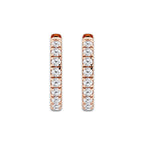 1 ctw Round Lab Grown Diamond French Pave Hoop Earrings 14K Rose Gold, DE, VS1