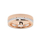 2 ctw Round Lab Grown Diamond Men's Eternity Band with Satin Finish - 6.6mm Width 14K Rose Gold, DE, VS1
