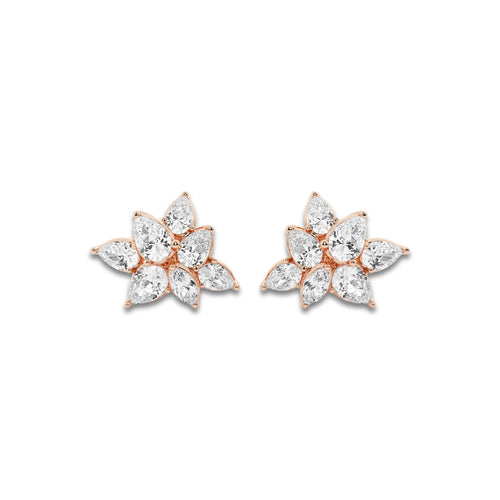 2 1/2 ctw Pear & Marquise Lab Grown Diamond Cluster Stud Earring 18K Rose Gold, DE, VS1