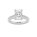 3.40 ctw Radiant Lab-Grown Diamond Pave Engagement Ring in Platinum for Women | D Color, VVS1 Clarity, IGI Certified 3.00 ct Center Diamond