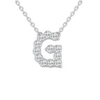 2/5 ctw Round Lab Grown Diamond Initial G Personalized Pendant 14K White Gold, DE, VS1
