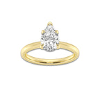 1.00 ctw Pear Lab-Grown Diamond Solitaire Engagement Ring in 14K Yellow Gold for Women | Colorless D, VVS1 Clarity, IGI Certified