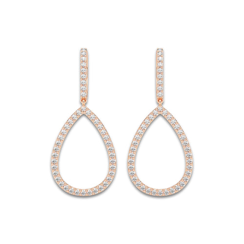 1/2 ctw Round Lab Grown Diamond Teardrop Earrings 18K Rose Gold, DE, VS1