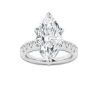 6.66 Ct Marquise Lab-Grown Diamond Half Eternity Engagement Ring in Platinum for Female, Colorless (D), VVS1 Clarity | IGI Certified, 6.00 Ct Center Diamond