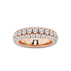 Josephine 3 ctw Domed Round Lab Grown Diamond Eternity Band - 4.8mm Width 14K Rose Gold, DE, VS1