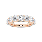 Lyla 2 7/8 ctw Cushion Lab Grown Diamond Seven-Stone Anniversary Band 14K Rose Gold, DE, VS1