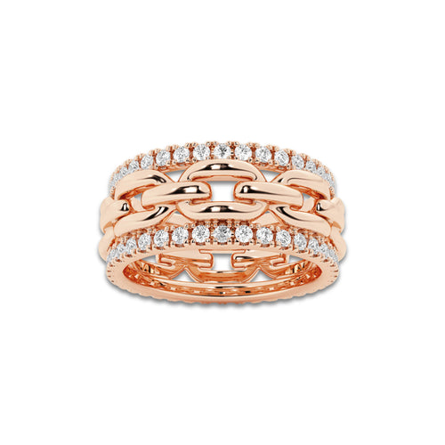 Cadence 1 ctw Round Lab Grown Diamond Link Band 14K Rose Gold, DE, VS1