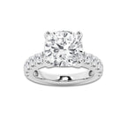 9.00 ctw Cushion Lab-Grown Diamond Split-Prong Set Side Stone Engagement Ring in Platinum for Women | Colorless D, VVS1 Clarity, IGI Certified 8.00 ct Center Diamond