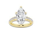 4.43 ctw Marquise Lab-Grown Diamond Pave Engagement Ring in 14K Yellow Gold for Women | D Color, VVS1 Clarity, IGI Certified 4.00 ct Center Diamond