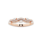 Amira 1/3 ctw Round and Marquise Lab Grown Diamond Vine Stackable Ring 14K Rose Gold, DE, VS1