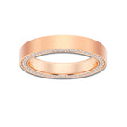 7/8 ctw Round Lab Grown Diamond 4mm Satin Finish Flat Eternity Band 14K Rose Gold, DE, VS1