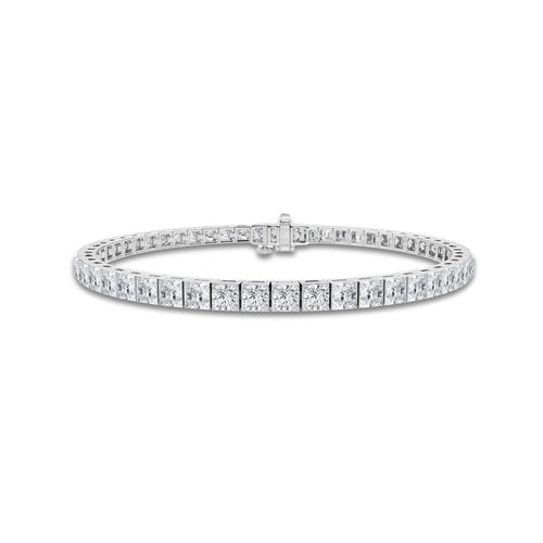 Boundless Cube Eternity Bracelet 14K White Gold, DE, VS1