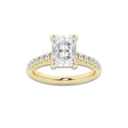 2.90 ctw Radiant Lab-Grown Diamond Pave Engagement Ring in 14K Yellow Gold for Women | E Color, VS1 Clarity, IGI Certified 2.50 ct Center Diamond