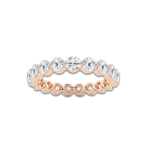 Kristen 2 ctw Floating Round Lab Grown Diamond Eternity Band - 3mm Width 14K Rose Gold, DE, VS1