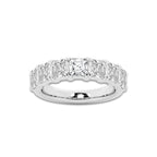 Lia 3 ctw Asscher Lab Grown Diamond Seven-Stone Anniversary Band 14K White Gold, DE, VS1