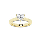 1.00 ctw Heart Lab-Grown Diamond Minimalist Engagement Ring in 14K Yellow Gold for Women | D Color, VVS1 Clarity, IGI Certified