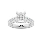 4.00 ctw Radiant Lab-Grown Diamond Split-Prong Set Side Stone Engagement Ring in 14K White Gold for Women | Colorless D, VVS1 Clarity, IGI Certified 3.00 ct Center Diamond