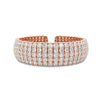 32 1/2 ctw Round Lab Grown Diamond Multi-Row Flex Cuff Bracelet - 7 Inches 14K Rose Gold, DE, VS1