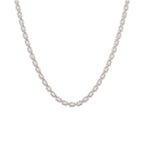 7 ctw Emerald Lab Grown Diamond East West Link Necklace 14K Rose Gold, DE, VS1