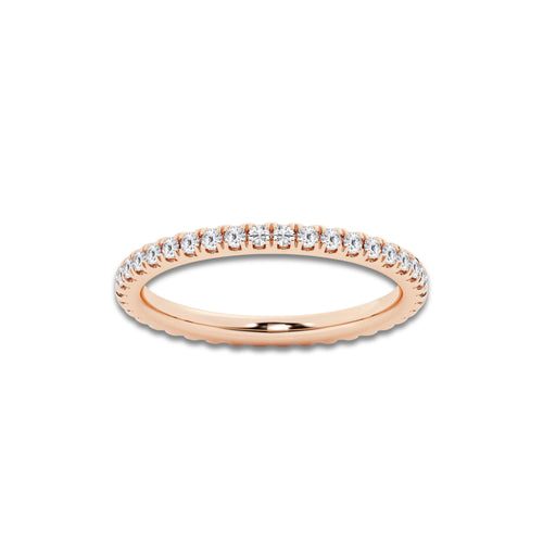 Grace 1 ctw Round Lab Grown Diamond Prong Set Wedding Band 14K Rose Gold, DE, VS1