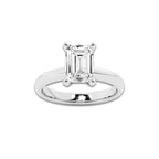 2.50 ctw Emerald Lab-Grown Diamond Minimalist Engagement Ring in Platinum for Women | D Color, VVS1 Clarity, IGI Certified
