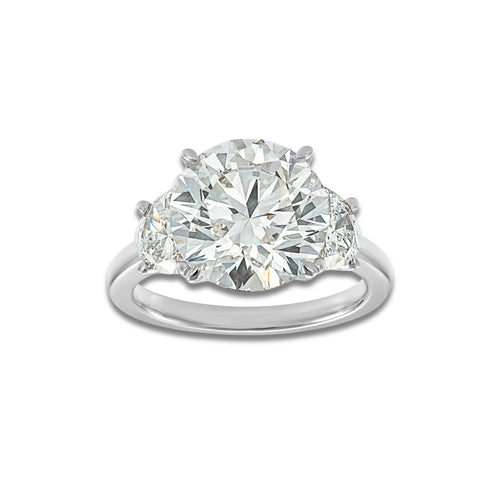 Brussels Ring 18K White Gold, E, VS1 | IGI Certified, 6 1/2 ct Center