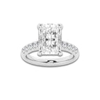 5.43 ctw Radiant Lab-Grown Diamond Pave Engagement Ring in Platinum for Women | D Color, VVS1 Clarity, IGI Certified 5.00 ct Center Diamond