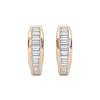 5/8 ctw Baguette Lab Grown Diamond Huggie Hoop Earrings 14K Rose Gold, DE, VS1
