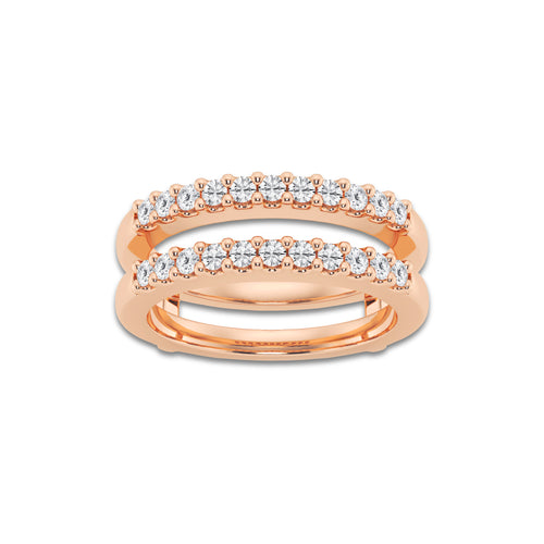 Cassandra 1/2 ctw Round Lab Grown Diamond Double Row Ring Enhancer 14K Rose Gold, DE, VS1