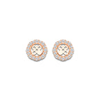 1/2 ctw Round Lab Grown Diamond Halo Earring Jackets 14K Rose Gold, DE, VS1