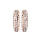 1 1/2 ctw Round Lab Grown Diamond Pave Hoop Earrings 14K Rose Gold, DE, VS1