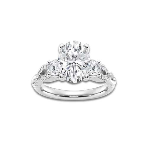 7.61 ctw Oval Lab-Grown Diamond Side Stone Engagement Ring in Platinum for Women | Colorless E, VS1 Clarity, IGI Certified 7.00 ct Center Diamond