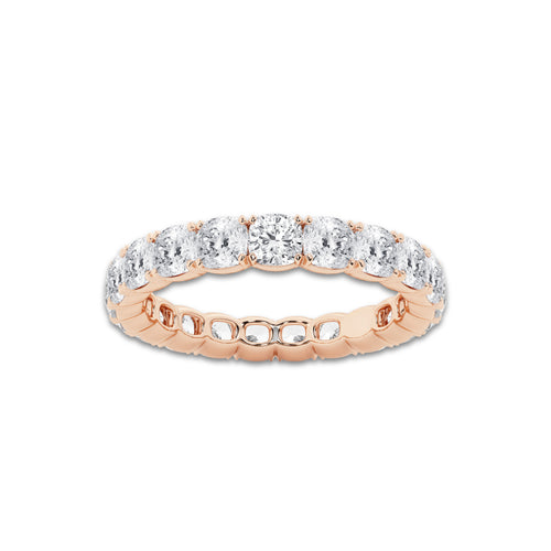 Aspen 3 ctw Cushion Lab Grown Diamond Eternity Band - 3.2mm Width 14K Rose Gold, DE, VS1