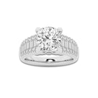 4 1/3 ctw Cushion Lab Grown Diamond Hidden Halo Engagement Ring Platinum, D, VVS | 3 ct Center