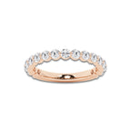 Dorothy 1 ctw Round Lab Grown Diamond Three Quarter Eternity Wedding Band 14K Rose Gold, DE, VS1