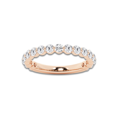 Dorothy 1 ctw Round Lab Grown Diamond Three Quarter Eternity Wedding Band 14K Rose Gold, DE, VS1