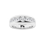2 ctw Round Lab Grown Diamond Men's Channel Set Wedding Band 14K White Gold, DE, VS1