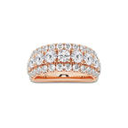 Waltz 2 1/5 ctw Round Lab Grown Diamond Triple Row Band 14K Rose Gold, DE, VS1